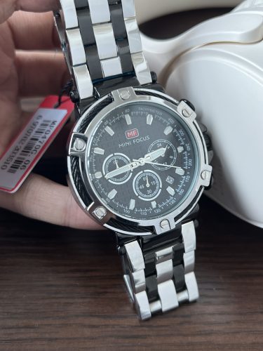 MINI FOCUS brand watch casual men's watch waterproof quartz watch luminous steel belt men's watch 0470G photo review